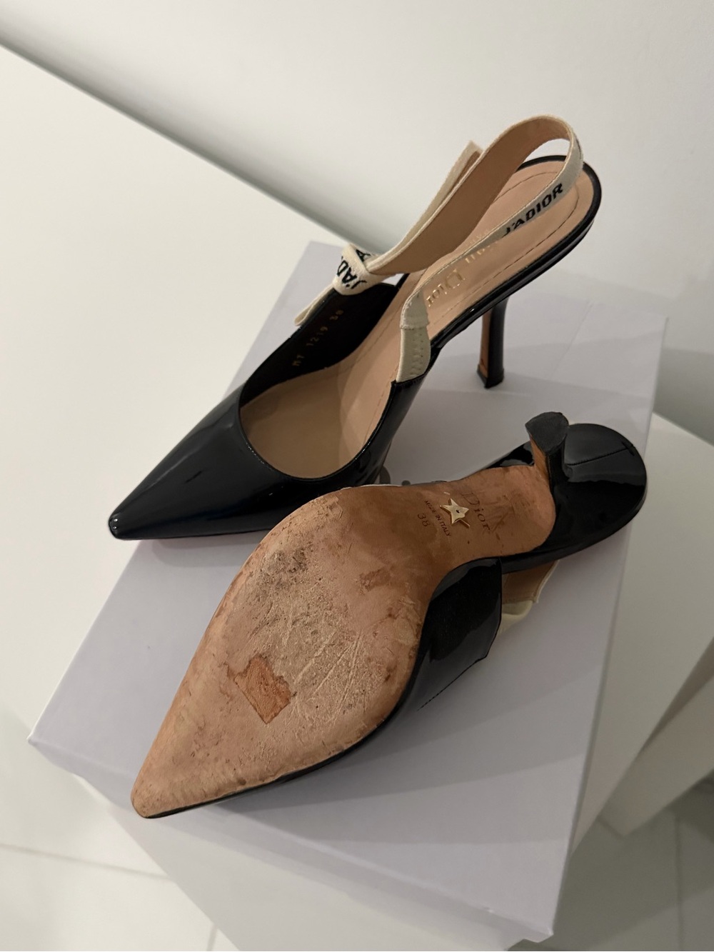 Dior Black Patent J'Adior Slingback Pumps - Picture 3 of 3